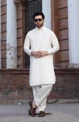 CREAM 100% COTTON KAMEEZ SHALWAR