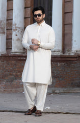 CREAM 100% COTTON KAMEEZ SHALWAR
