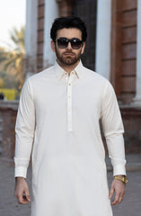CREAM 100% COTTON KAMEEZ SHALWAR