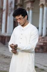 CREAM BLENDED KAMEEZ SHALWAR