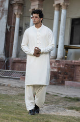 CREAM BLENDED KAMEEZ SHALWAR
