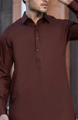 BRICK BROWN BLENDED KAMEEZ SHALWAR
