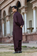 PLUM BLENDED KAMEEZ SHALWAR