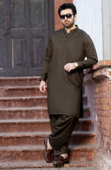 OLIVE BLENDED KAMEEZ SHALWAR