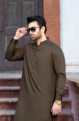 OLIVE BLENDED KAMEEZ SHALWAR