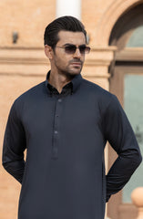 DARK-GREY BLENDED KAMEEZ SHALWAR