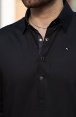 BLACK BLENDED KAMEEZ SHALWAR