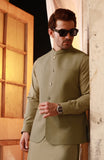 WINTER'24 MEN KAMEEZ SHALWAR WITH WAIST COAT SAND