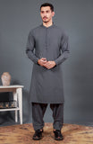 WINTER'24 MEN KAMEEZ SHALWAR WITH WAIST COAT CHARCOAL