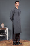 WINTER'24 MEN KAMEEZ SHALWAR WITH WAIST COAT CHARCOAL