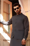 WINTER'24 MEN KAMEEZ SHALWAR WITH WAIST COAT CHARCOAL