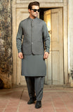 WINTER'24 MEN KAMEEZ SHALWAR WITH WAIST COAT DARK GREY