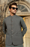 WINTER'24 MEN KAMEEZ SHALWAR WITH WAIST COAT DARK GREY