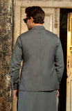 WINTER'24 MEN KAMEEZ SHALWAR WITH WAIST COAT DARK GREY