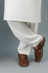 MEN OFF WHITE COTTON SHALWAR