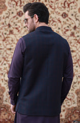 PRE WINTER'23 MEN WAISTCOAT PLAIN NAVY BLUE