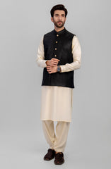 PRE WINTER'23 MEN WAISTCOAT PLAIN BLACK