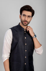 PRE WINTER'23 MEN WAISTCOAT PLAIN NAVY BLUE