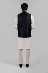 PRE WINTER'23 MEN WAISTCOAT PLAIN NAVY BLUE