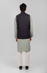 PRE WINTER'23 MEN WAISTCOAT PLAIN CHARCOAL