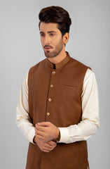 PRE WINTER'23 MEN WAISTCOAT PLAIN BROWN