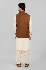 PRE WINTER'23 MEN WAISTCOAT PLAIN BROWN