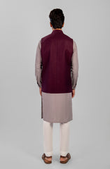 PRE WINTER'23 MEN WAISTCOAT PLAIN MAROON