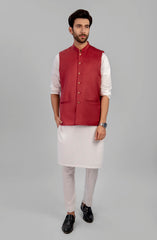 RED PLAIN WAISTCOAT