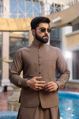 MEN WAISTCOAT FORMAL LIGHT BROWN