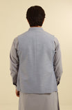 MEN KAMEEZ SHALWAR WITH WAIST COAT LIGHT BLUE