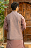 MEN KAMEEZ SHALWAR WITH WAIST COAT TEA PINK