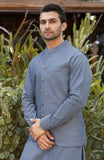 MEN KAMEEZ SHALWAR WITH WAIST COAT DENIM BLUE