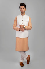 WINTER'23 MEN WAISTCOAT FORMAL OFF WHITE