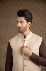 PRE WINTER'23 MEN WAISTCOAT CASUAL FAWN