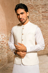 OFF WHITE BLENDED WAISTCOAT