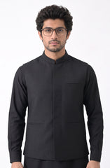 BLACK KAMEEZ SHALWAR & WAISTCOAT