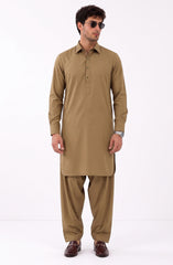 KHAKI BLENDED KAMEEZ SHALWAR
