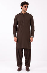 BROWN BLENDED KAMEEZ SHALWAR