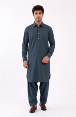DARK-TEAL BLENDED KAMEEZ SHALWAR