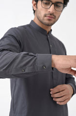 DARK-GREY BLENDED KAMEEZ SHALWAR