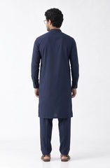 NAVY BLENDED EMBROIDERED KAMEEZ SHALWAR