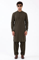 OLIVE BLENDED KAMEEZ SHALWAR