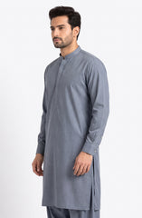 LIGHT STEEL BLUE BLENDED EMBROIDERED KAMEEZ SHALWAR