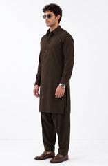FOREST-BROWN BLENDED KAMEEZ SHALWAR