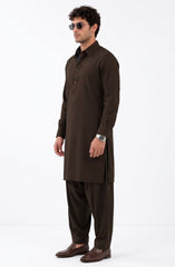 FOREST-BROWN BLENDED KAMEEZ SHALWAR