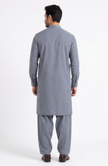LIGHT STEEL BLUE BLENDED EMBROIDERED KAMEEZ SHALWAR