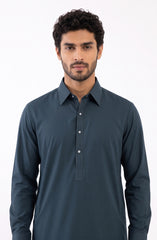 DARK-TEAL BLENDED KAMEEZ SHALWAR
