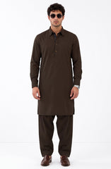 FOREST-BROWN BLENDED KAMEEZ SHALWAR