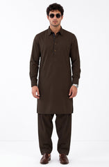 FOREST-BROWN BLENDED KAMEEZ SHALWAR