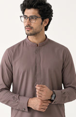 ASH-BROWN BLENDED EMBROIDERED KAMEEZ SHALWAR